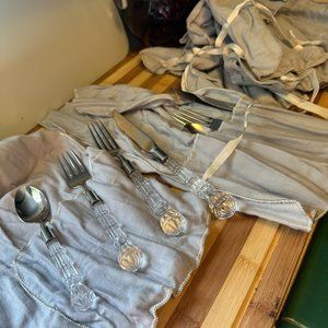 Libretto (Stainless by Oreida) Crystal  Handles Flat Wear 41 pieces